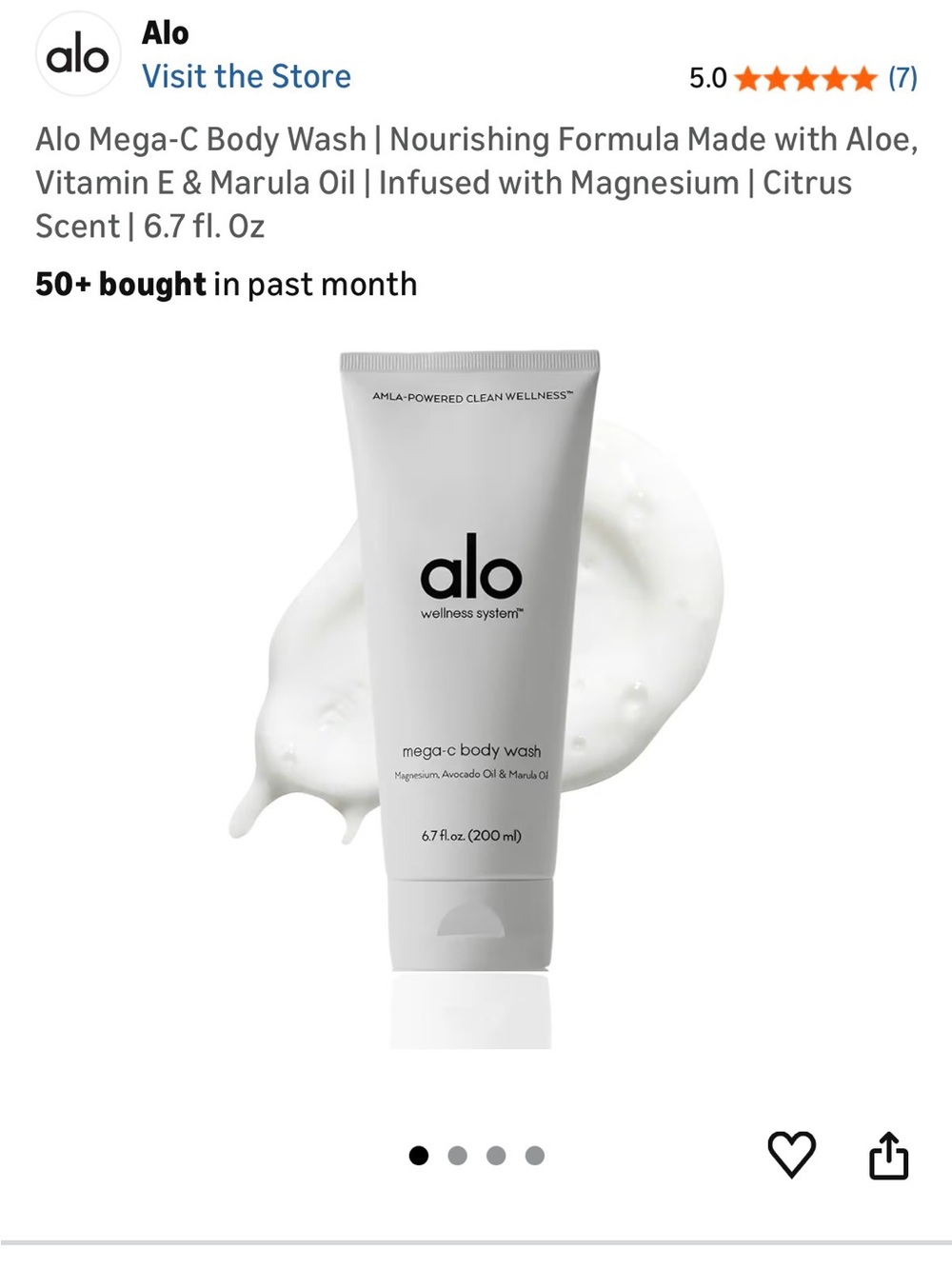 alo Mega-C Body Wash - White Travel Tube